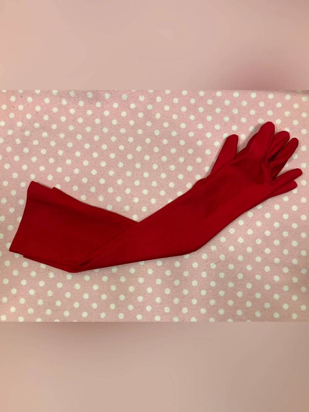 Red Opera Length Gloves OS